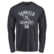 Men's New York Yankees Clarke Schmidt ＃36 Base Runner Long Sleeve T-Shirt - Navy