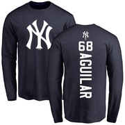 Men's New York Yankees Clay Aguilar ＃68 Backer Long Sleeve T-Shirt - Navy