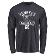 Men's New York Yankees Clay Aguilar ＃68 Base Runner Long Sleeve T-Shirt - Navy