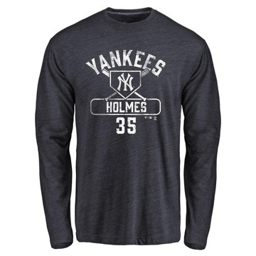 Men's New York Yankees Clay Holmes ＃35 Base Runner Long Sleeve T-Shirt - Navy