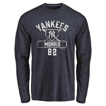 Men's New York Yankees Cody Morris ＃82 Base Runner Long Sleeve T-Shirt - Navy