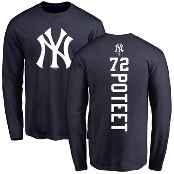 Men's New York Yankees Cody Poteet ＃72 Backer Long Sleeve T-Shirt - Navy