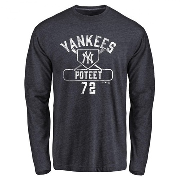 Men's New York Yankees Cody Poteet ＃72 Base Runner Long Sleeve T-Shirt - Navy