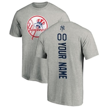 Men's New York Yankees Custom ＃00 Backer T-Shirt Ash