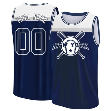 Men's New York Yankees Custom ＃00 Legend Baseball Tank Top - Navy/White