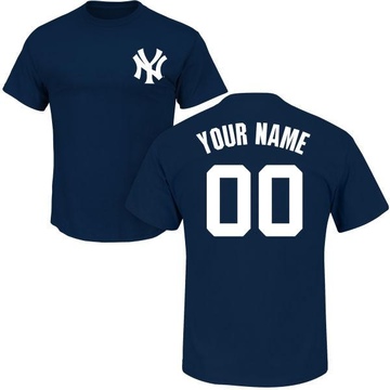 Men's New York Yankees Custom ＃00 Roster Name & Number T-Shirt - Navy