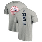 Men's New York Yankees David Wells ＃33 Backer T-Shirt Ash