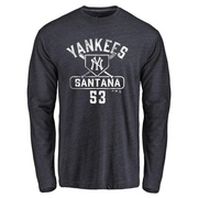 Men's New York Yankees Dennis Santana ＃53 Base Runner Long Sleeve T-Shirt - Navy