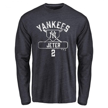 Men's New York Yankees Derek Jeter ＃2 Base Runner Long Sleeve T-Shirt - Navy