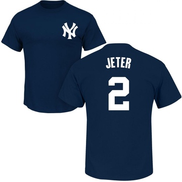 Men's New York Yankees Derek Jeter ＃2 Roster Name & Number T-Shirt - Navy