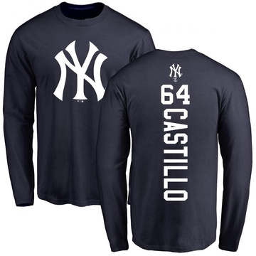 Men's New York Yankees Diego Castillo ＃64 Backer Long Sleeve T-Shirt - Navy