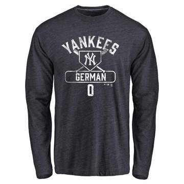 Men's New York Yankees Domingo German ＃0 Base Runner Long Sleeve T-Shirt - Navy