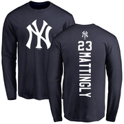 Men's New York Yankees Don Mattingly ＃23 Backer Long Sleeve T-Shirt - Navy