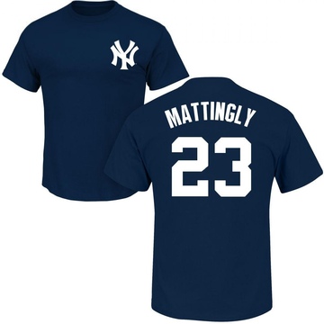 Men's New York Yankees Don Mattingly ＃23 Roster Name & Number T-Shirt - Navy