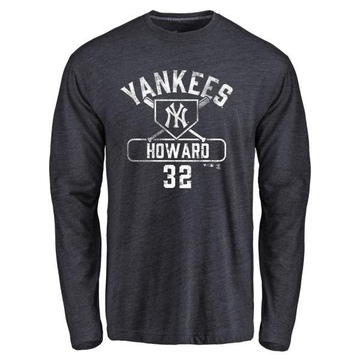 Men's New York Yankees Elston Howard ＃32 Base Runner Long Sleeve T-Shirt - Navy