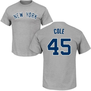 Men's New York Yankees Gerrit Cole ＃45 Roster Name & Number T-Shirt - Gray