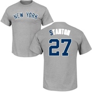 Men's New York Yankees Giancarlo Stanton ＃27 Roster Name & Number T-Shirt - Gray