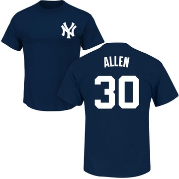 Men's New York Yankees Greg Allen ＃30 Roster Name & Number T-Shirt - Navy