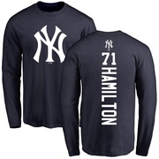 Men's New York Yankees Ian Hamilton ＃71 Backer Long Sleeve T-Shirt - Navy