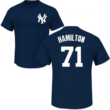 Men's New York Yankees Ian Hamilton ＃71 Roster Name & Number T-Shirt - Navy