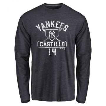 Men's New York Yankees Jackson Castillo ＃14 Base Runner Long Sleeve T-Shirt - Navy