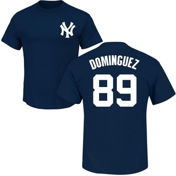 Men's New York Yankees Jasson Dominguez ＃89 Roster Name & Number T-Shirt - Navy