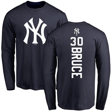 Men's New York Yankees Jay Bruce ＃30 Backer Long Sleeve T-Shirt - Navy