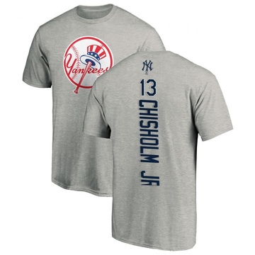 Men's New York Yankees Jazz Chisholm Jr. ＃13 Backer T-Shirt Ash