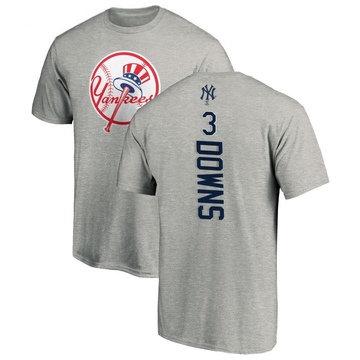 Men's New York Yankees Jeter Downs ＃3 Backer T-Shirt Ash