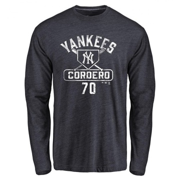 Men's New York Yankees Jimmy Cordero ＃70 Base Runner Long Sleeve T-Shirt - Navy