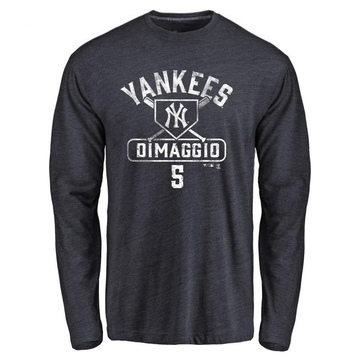 Men's New York Yankees Joe DiMaggio ＃5 Base Runner Long Sleeve T-Shirt - Navy