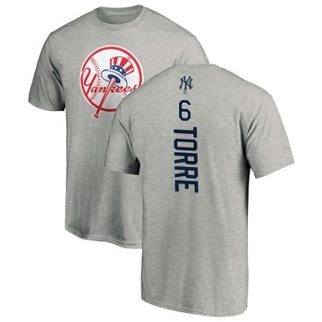 Men's New York Yankees Joe Torre ＃6 Backer T-Shirt Ash