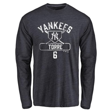 Men's New York Yankees Joe Torre ＃6 Base Runner Long Sleeve T-Shirt - Navy