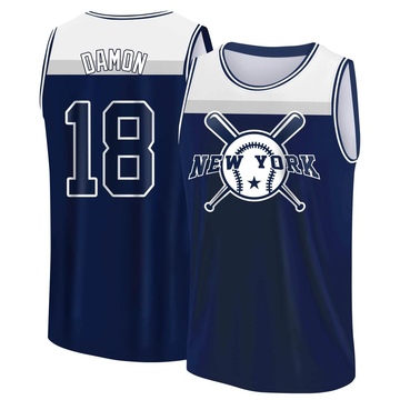 Men's New York Yankees Johnny Damon ＃18 Legend Baseball Tank Top - Navy/White