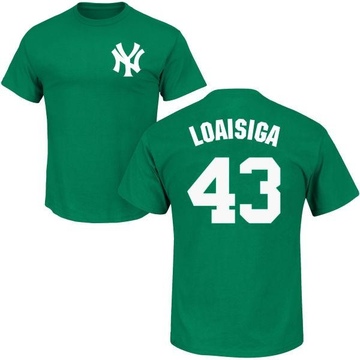 Men's New York Yankees Jonathan Loaisiga ＃43 St. Patrick's Day Roster Name & Number T-Shirt - Green