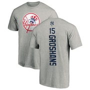 Men's New York Yankees Jordan Groshans ＃15 Backer T-Shirt Ash