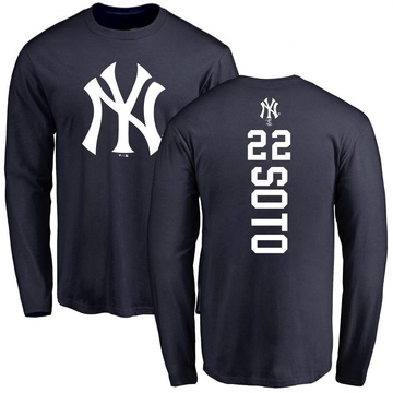 Men's New York Yankees Juan Soto ＃22 Backer Long Sleeve T-Shirt - Navy