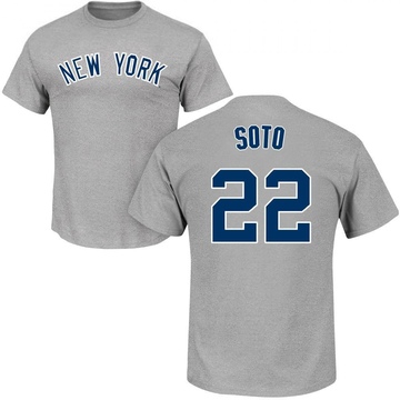 Men's New York Yankees Juan Soto ＃22 Roster Name & Number T-Shirt - Gray