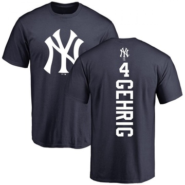 Men's New York Yankees Lou Gehrig ＃4 Backer T-Shirt - Navy