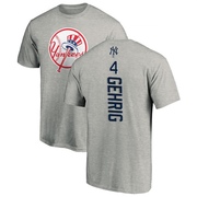 Men's New York Yankees Lou Gehrig ＃4 Backer T-Shirt Ash