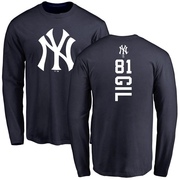 Men's New York Yankees Luis Gil ＃81 Backer Long Sleeve T-Shirt - Navy