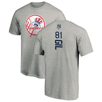 Men's New York Yankees Luis Gil ＃81 Backer T-Shirt Ash