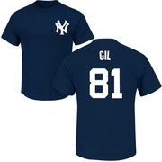 Men's New York Yankees Luis Gil ＃81 Roster Name & Number T-Shirt - Navy