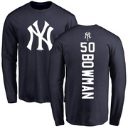 Men's New York Yankees Matt Bowman ＃50 Backer Long Sleeve T-Shirt - Navy