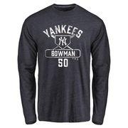 Men's New York Yankees Matt Bowman ＃50 Base Runner Long Sleeve T-Shirt - Navy