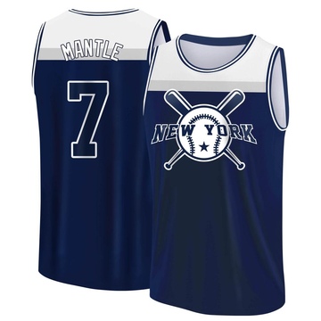 Men's New York Yankees Mickey Mantle ＃7 Legend Baseball Tank Top - Navy/White