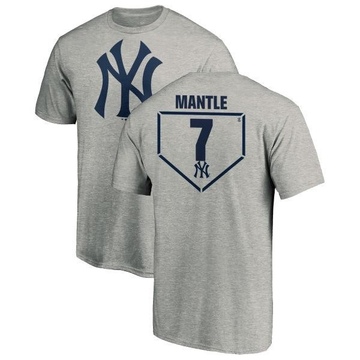 Men's New York Yankees Mickey Mantle ＃7 RBI T-Shirt Heathered - Gray