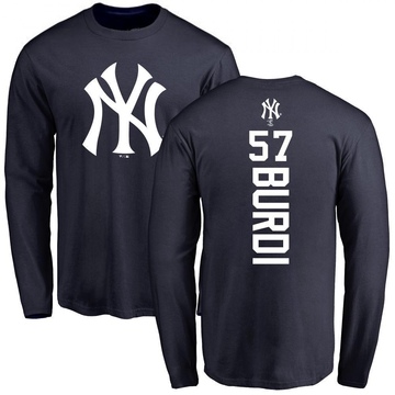 Men's New York Yankees Nick Burdi ＃57 Backer Long Sleeve T-Shirt - Navy