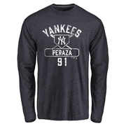 Men's New York Yankees Oswald Peraza ＃91 Base Runner Long Sleeve T-Shirt - Navy