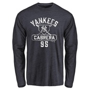 Men's New York Yankees Oswaldo Cabrera ＃95 Base Runner Long Sleeve T-Shirt - Navy